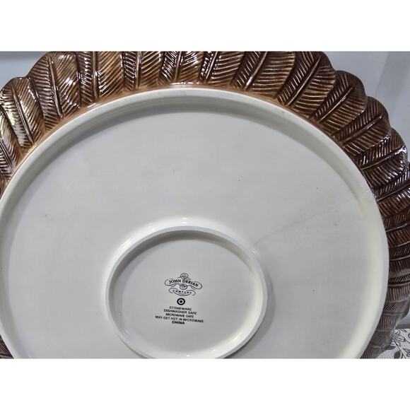 NWT John Derian for Target Feathers Round Serving Platter – 13" Stoneware - Picture 4 of 7